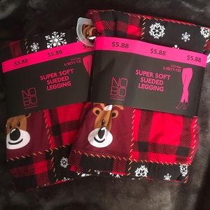 2 matching Christmas 🎄 leggings L NWT